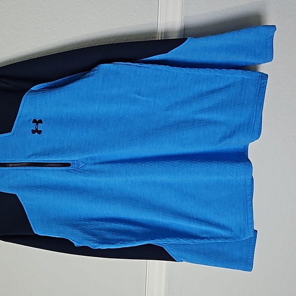 Under Armour Men's Coldgear Expanse Fitted Long Sleeve Sweater Blue L 1/4 Zip - Picture 3 of 9